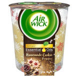 Air Wick Essential Oils Warm Vanilla Fragrance vonná svíčka ve skle 105g